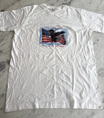 Patriotic Eagle American Flag T-shirt Land Of The Free Home Of The Brave White T