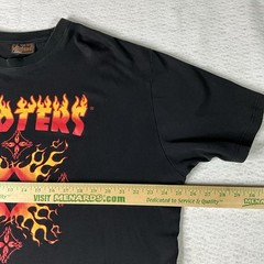 Hooters Shanghai Flames Graphic T-shirt Men XL Black Short Sleeve Y2K VTG