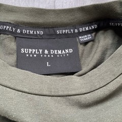 Supply & Demand NYC Medusa Gold Foil Graphic T-Shirt Mens Large Olive Green
