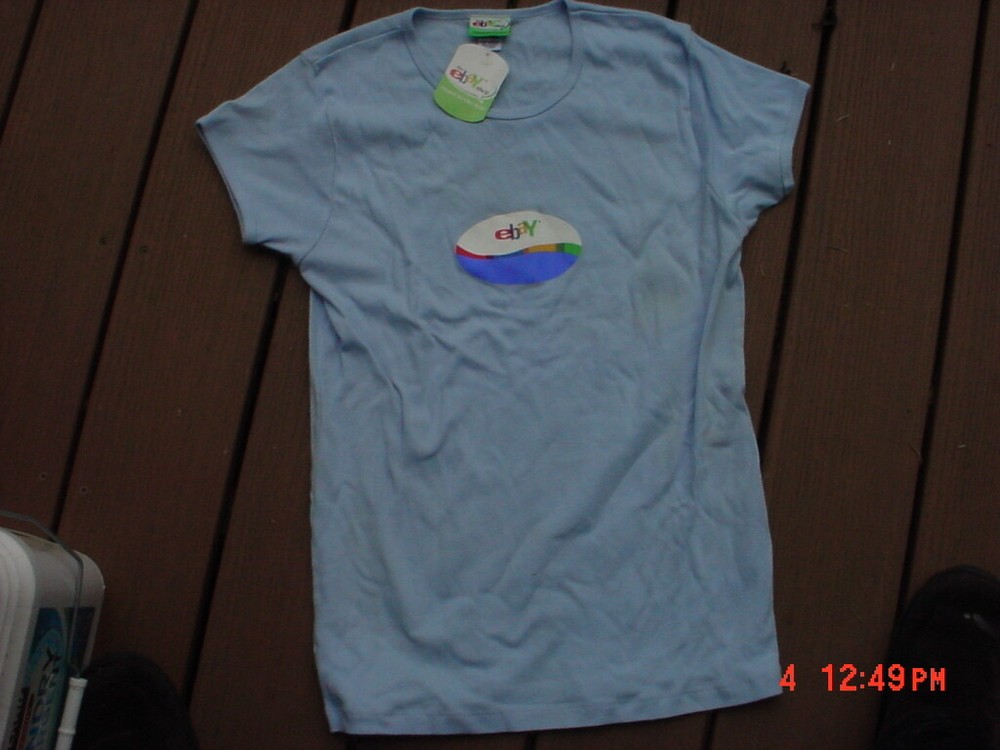 New Ebay Logo Ladies Wave Crew Neck Tee Shirt Size XLarge