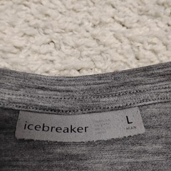 Icebreaker Shirt Mens Large Gray Wool Nylon Outdoor Hiking Base Layer Climbing
