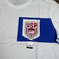 Nike Team USA Men’s National Soccer Team White Pocket T-Shirt Size Large New
