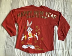 Chinese year of the rabbit WB Bugs Bunny shirt Long Sleeve Spirit Jersey Red S