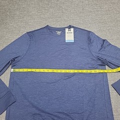 Members Mark Mens Pullover Large Size Blue Long Sleeves Top Zip Pocket