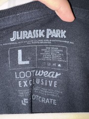 Loot Crate Jurassic Park T-Rex DNA Black Graphic Print Crew Neck Tee Men’s L