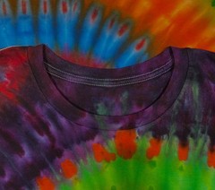 Handmade Ice Tie Dye T-Shirt 2XL Mens Womens Soft Cotton Blue Green Spiral