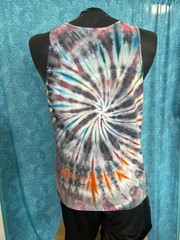 NEW Spiral Ice Tie Dye T-Shirt, Mens L Tank Top, Gray Rainbow