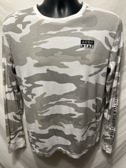Aeropostale Shirt Mens M Gray Camouflage Brand Long Sleeve Graphic Casual Top A9