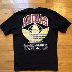 adidas Men’s Black Trefoil Logo Graphic Crew Neck Short Sleeve Cotton Tee S