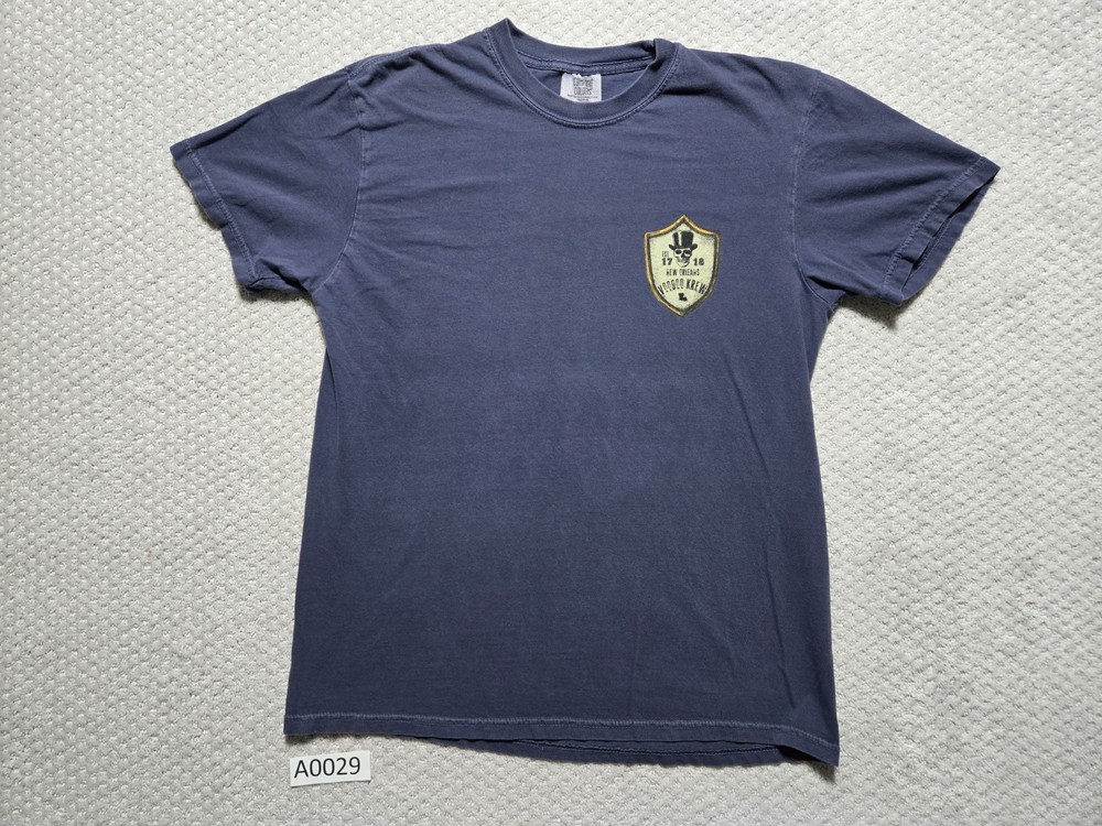 New Orleans Voodoo Krew T-Shirt ~ Men’s Medium ~ Blue-gray ~ Color Comfort ~