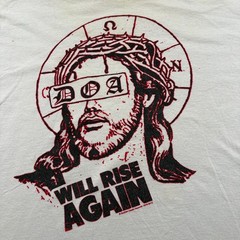 Vintage Bay Island Sportswear T-Shirt Mens 2X Cream D.O.A. Jesus Will Rise Again
