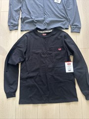2 WRANGLER MENS Sz S (34-36) WORKWEAR Crew SHIRT Long SLEEVE POCKET Black, Gray