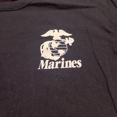 Men’s Medium United States Marines Black Double Sided Graphic Print T Shirt Top