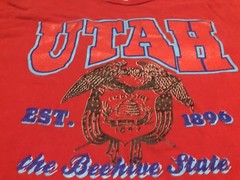 Utah The Beehive State USA United States Est 1896 XL Red T Shirt