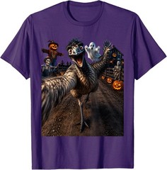 Emu Halloween Selfie Funny Scared Bird Spooky Meme Unisex T-Shirt