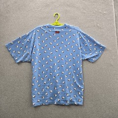 Nike x Hello Kitty Men Shirt XL Blue Graphic University Logo Center Swoosh Logo