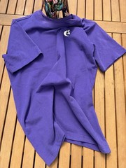 ére studios mens t shirt XS purple cotton jersey short sleeve crew neck logo plain