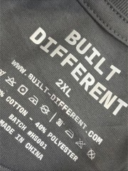 Built Different Tall Mens Short Sleeve Crew Neck T-Shirt Carbon Size 2XL
