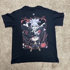 Anime Asta & Liebe Demon Mens XL Black Clover Black T-Shirt Cotton