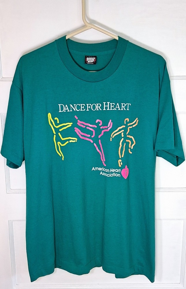 Vtg 1980s American Heart Association Dance For The Heart T Shirt XL ScreenStars