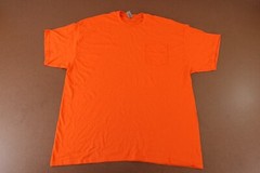 Gildan Heavy Cotton Men’s Size 2XL Bright Orange Short Sleeve Crew Neck T-Shirt