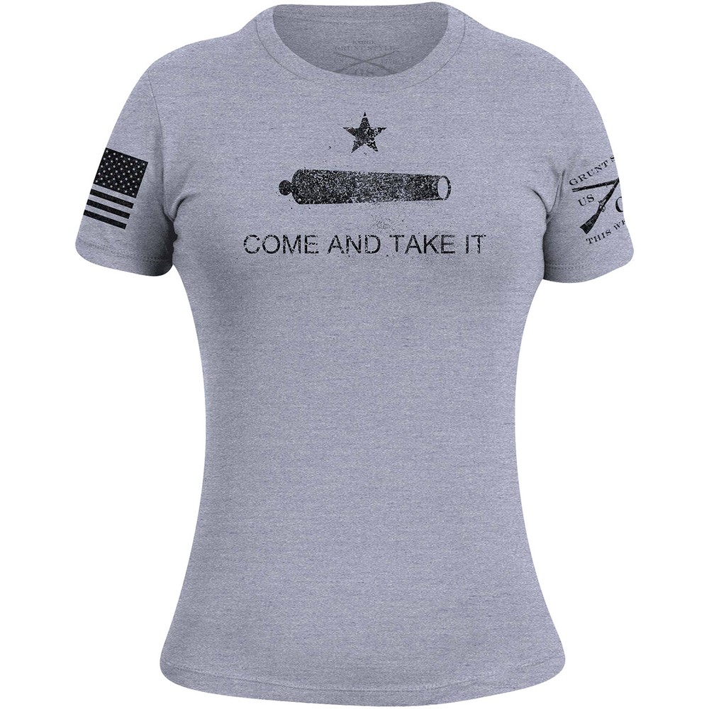 Grunt Style Women’s Come And Take It T-Shirt – Heather Gray