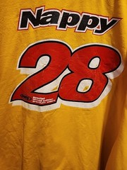 90’s Nappy Brand T-shirt Yellow Black W Red 28 Logo Size XXL Limited Edition