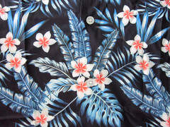 Hawaiian Shirt Mens Size L Blue & White Coral Flowers NEW / UNUSED