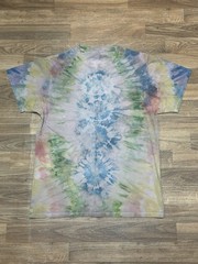 Vintage Fruit Of The Loom Tie Dye Shirt M Multicolor Rainbow Circle Graphic Tee