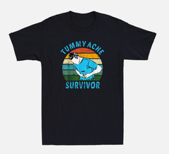 Tummy Ache Survivor Funny Saying Quote Gift Vintage Men’s Short Sleeve T-Shirt