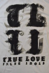 True Love False Idols Mens TLFI Black Letter White Shirt NWT 2XL