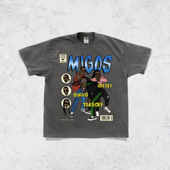 Migos Graphic Tee, Quavo Offset Takeoff Shirt, Hip Hop Group Tee S – 5XL