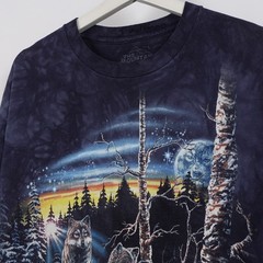 The Mountain Wolf Snowy T-shirt Blue Find 13 Wolves Snow Scene Large Long Sleeve