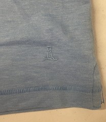 Lands End Mens Classic Fit 4-Way Stretch Tee Shirt BLUE Crewneck LARGE Short Sle
