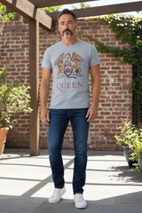 Queen T-Shirt XXL Grey Official Tour Merchandise Freddie Mercury Band Crest Logo