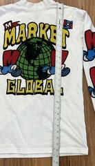 Chinatown Market Runs the World Globe Graphic Long Sleeve Shirt Mens Medium Mock