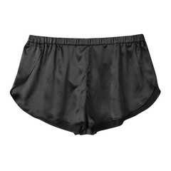 GENEMEN Mens Satin Boxers 3 Inch Inseam Silk Shorts Sexy Large, Black