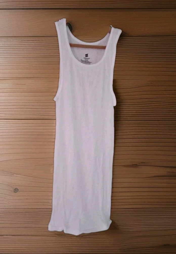Hanes ComfortSoft Ribbed Tank Tops, Men’s undershirt, Medium, 3 Pack, white, New