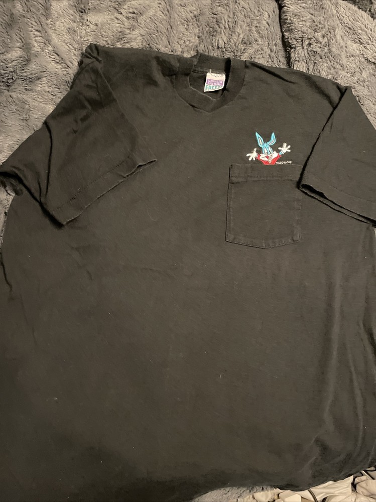 Vtg 80s LOONEY TUNES Single Stitch Tight Neck Mens XL Buster Bunny Pocket Tee