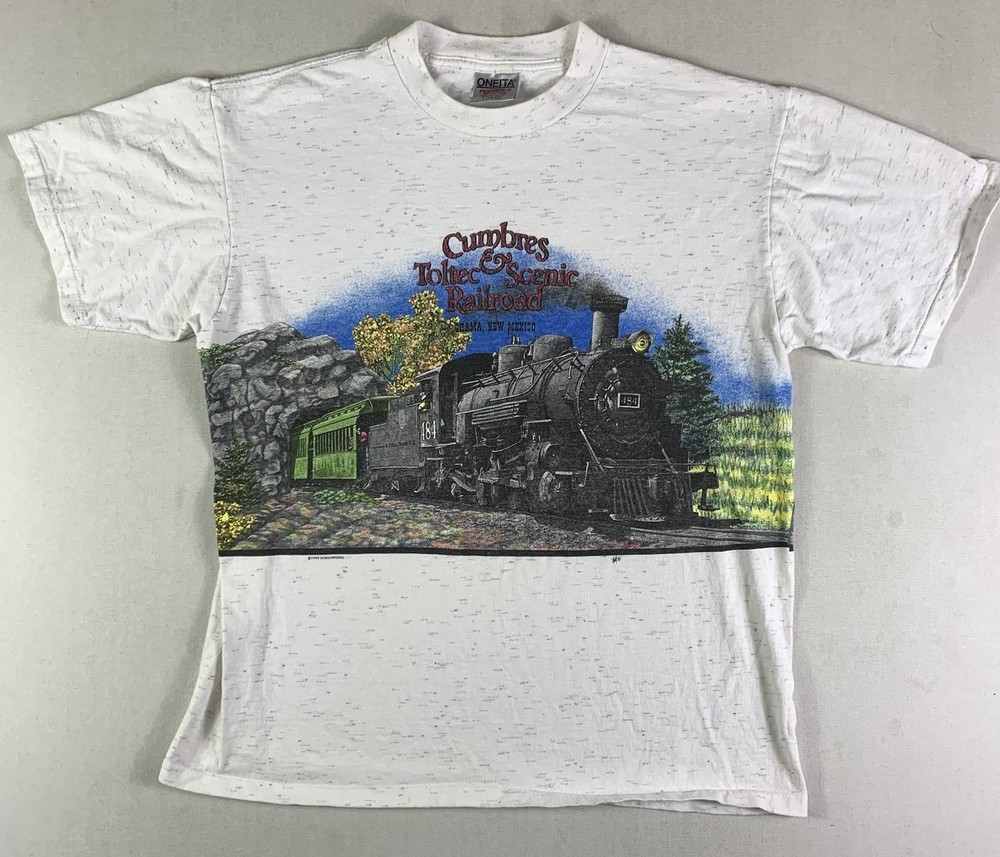 Cumbres & Toltec Scenic Railroad T-shirt Mens Large Steam Train VTG 90s