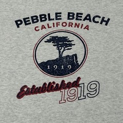Pebble Beach California Established 1919 Light Gray Graphic MV Sport Shirt Men M