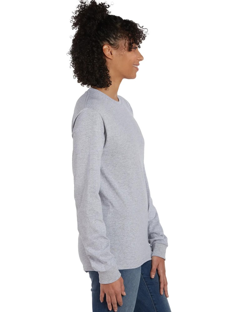 Hanes Essentials Men’s Cotton Long Sleeve T-Shirt, 4-Pack Light Steel Large