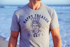 Mens Happy Treason Day T Shirt Funny British Empire Queen England 4th Of July