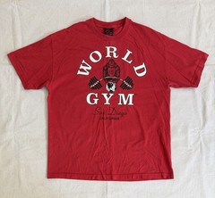 Vtg World Gym Gorilla Logo Red Shirt XL San Diego CA Famous Bodybuilding Sport