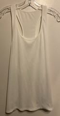 Ouku Mens size large Racerback Polyester blend stretch flat knit White NWT