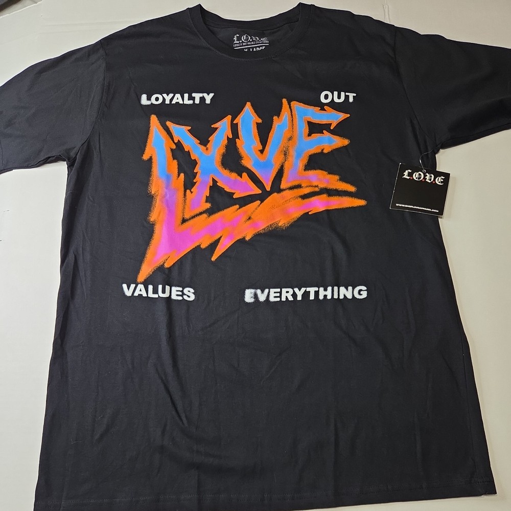Kodak Black Shirt Mens XL LOVE Loyalty Out Values Everything Hip Hop Rap Tee