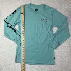 VTG 90’s Maui &Sons Cookie Logo Long Sleeve Celadon Mens Size S w/ Imperfections