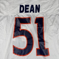 Vintage Champion Football Jersey Mens XL White Mesh USA Made #51 Dean 80s/90s