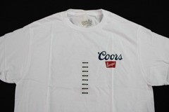 Tee Luv Unisex Adult’s Coors Banquet Beer Front Back Tee EJ3 White Medium NWT