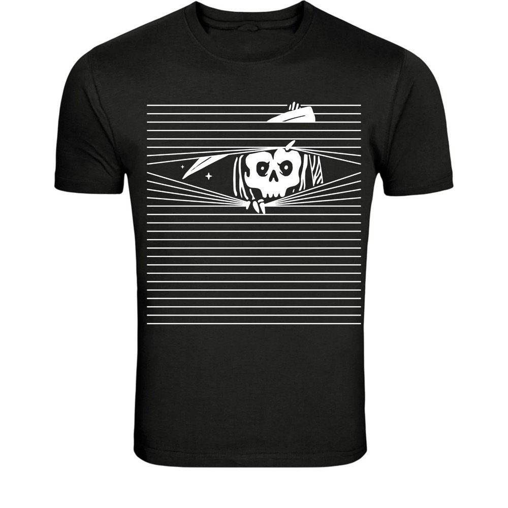 Grim Reaper Behind Lines T-Shirt – Dark Death Skull Graphic Tee